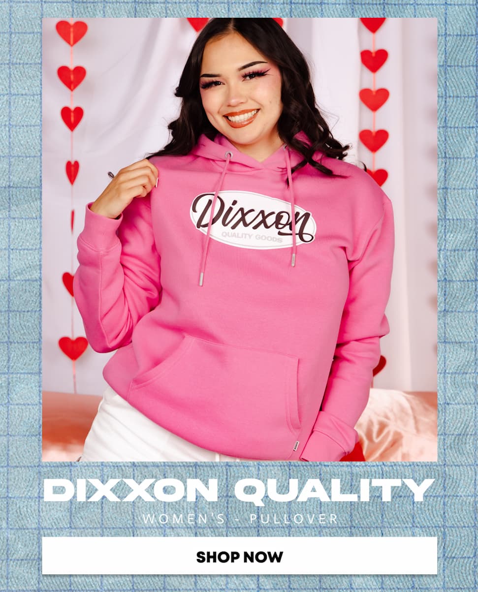 Women's Black & White Dixxon Quality Pullover Hoodie - Pink