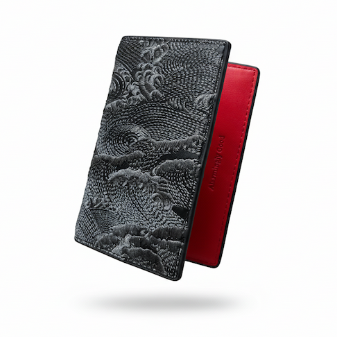 Olive Green Embroidered Leather Bi-Fold Cardholder – Alarminglygood