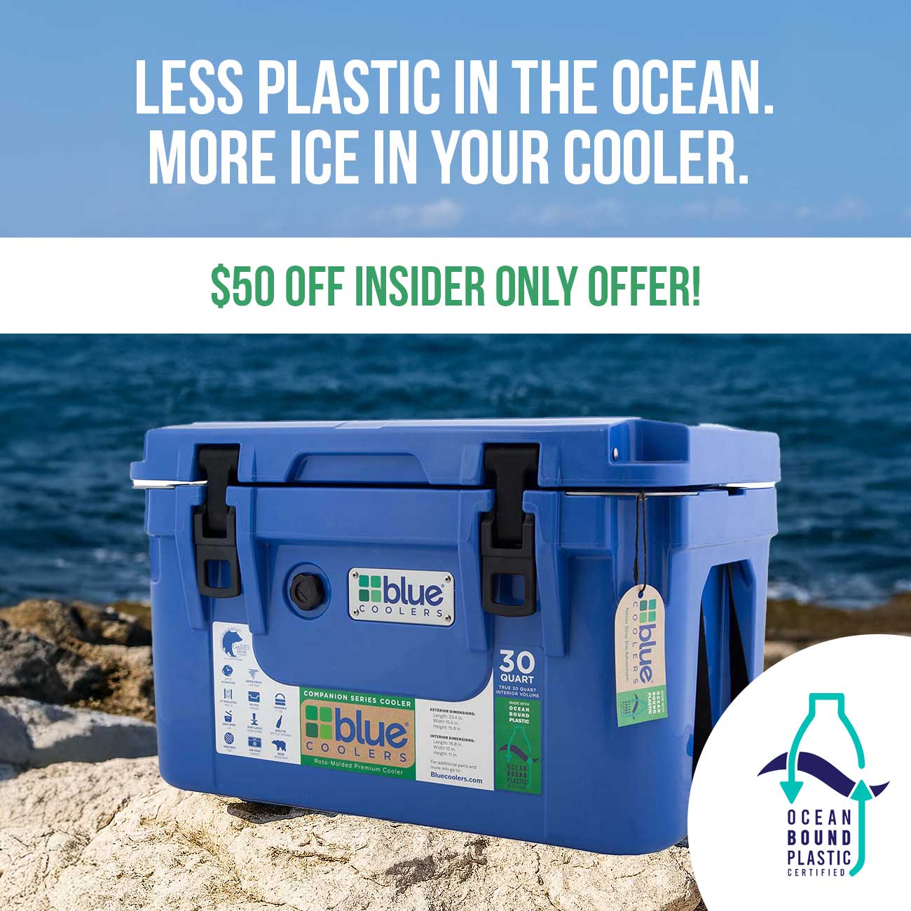 $50 Off Ocean Bound Plastic Coolers