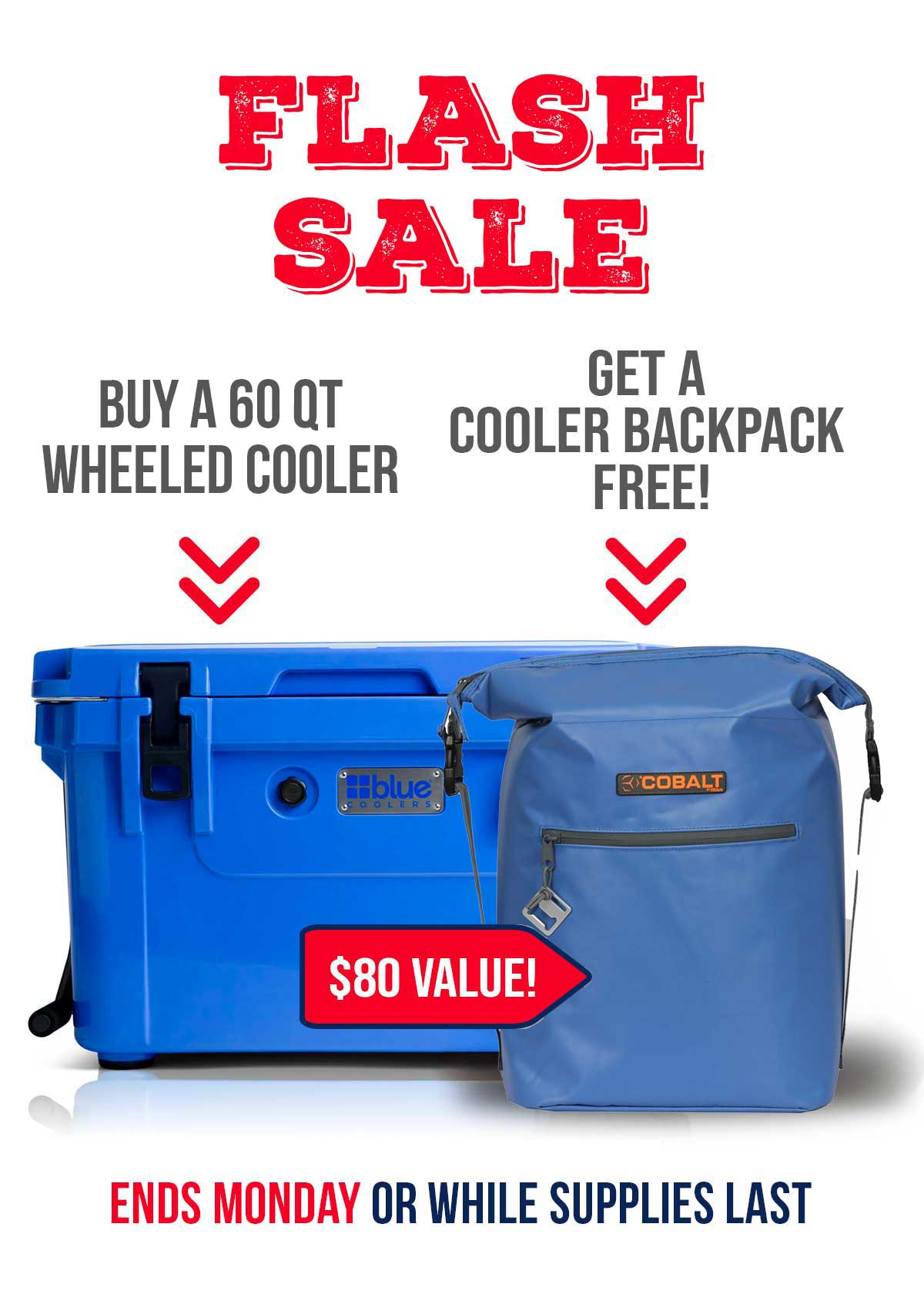 60 Quart Hard Side Cooler with Wheels