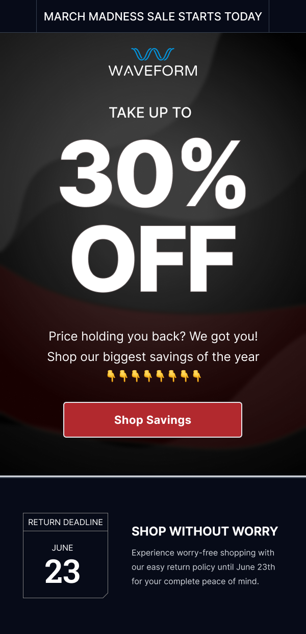 March madness sale has started 