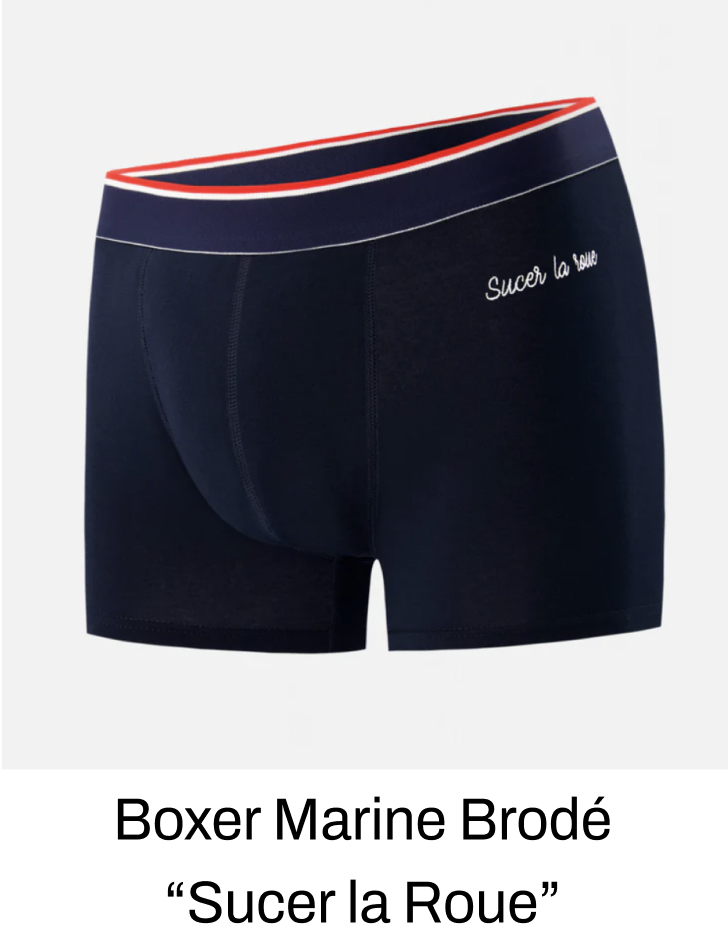 BOXER EN COTON - MARIUS MARINE BRODÉ 'SUCER LA ROUE'