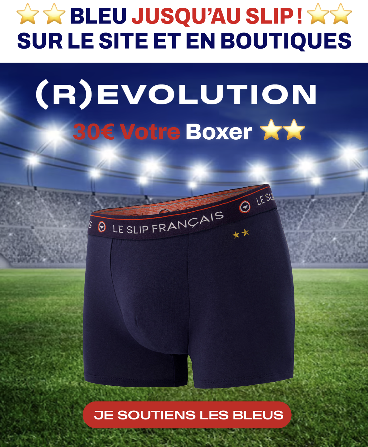 BOXER EN COTON BRODÉ DEUX ÉTOILES - AIMÉ MARINE