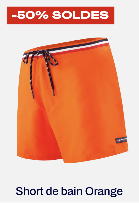 SHORT DE BAIN COURT RECYCLÉ - CAPITAINE ORANGE TANGO