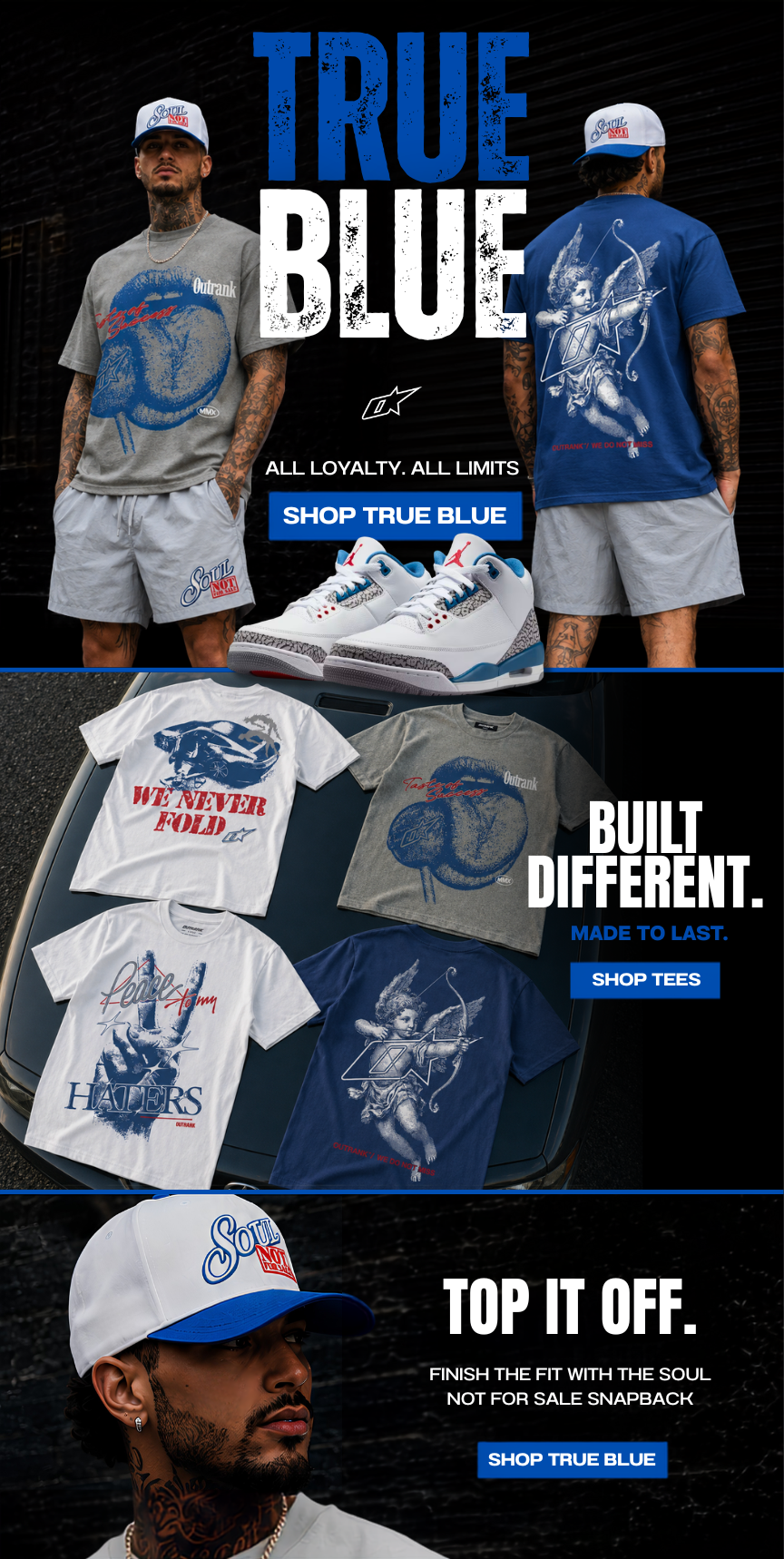 Outrank Brand True Blue Collection