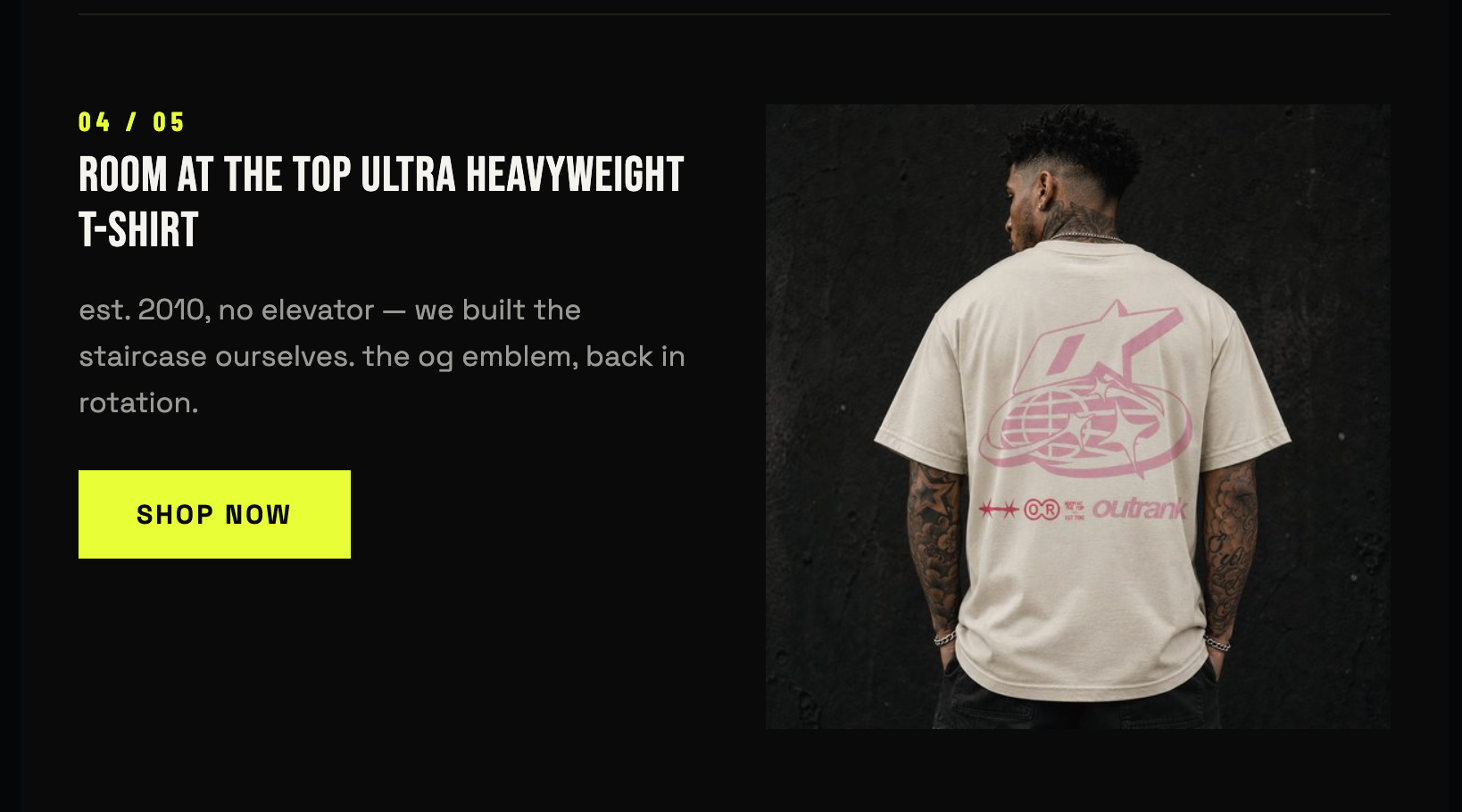 Outrank Brand ROOM AT THE TOP ULTRA HEAVYWEIGHT T-SHIRT
