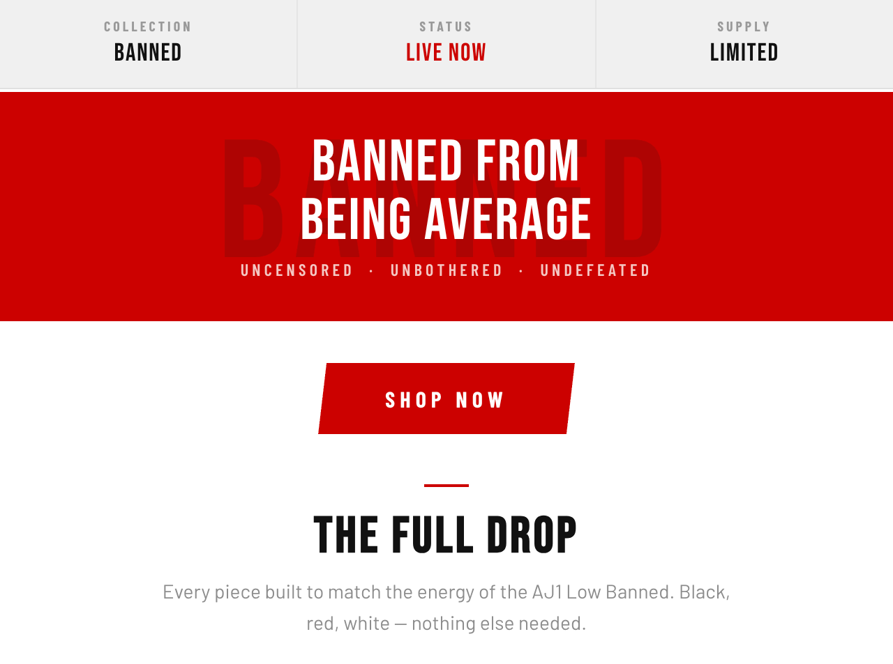 Outrank Brand Collection to match AJ1 BANNED
