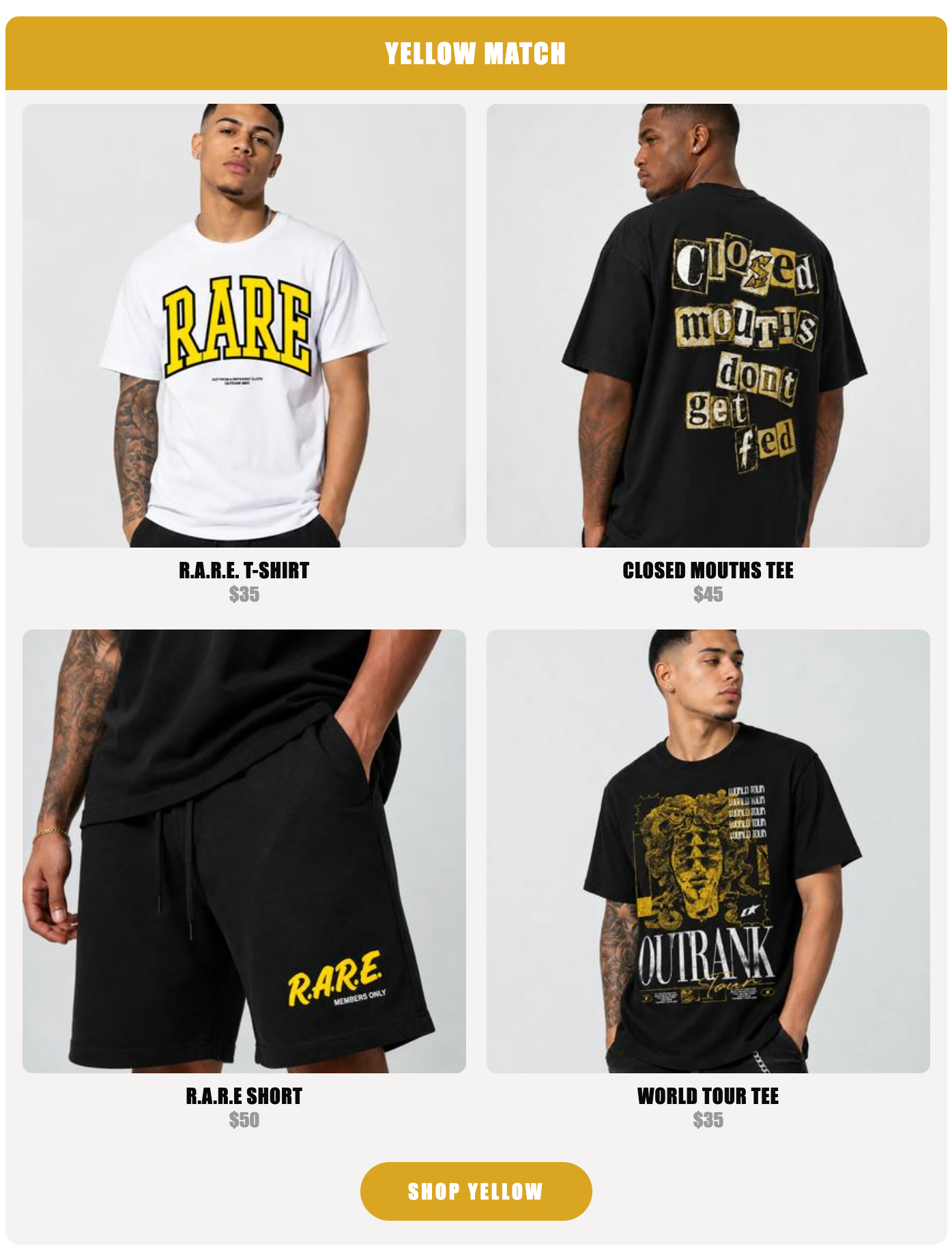 SHOP YELLOW MATCH
