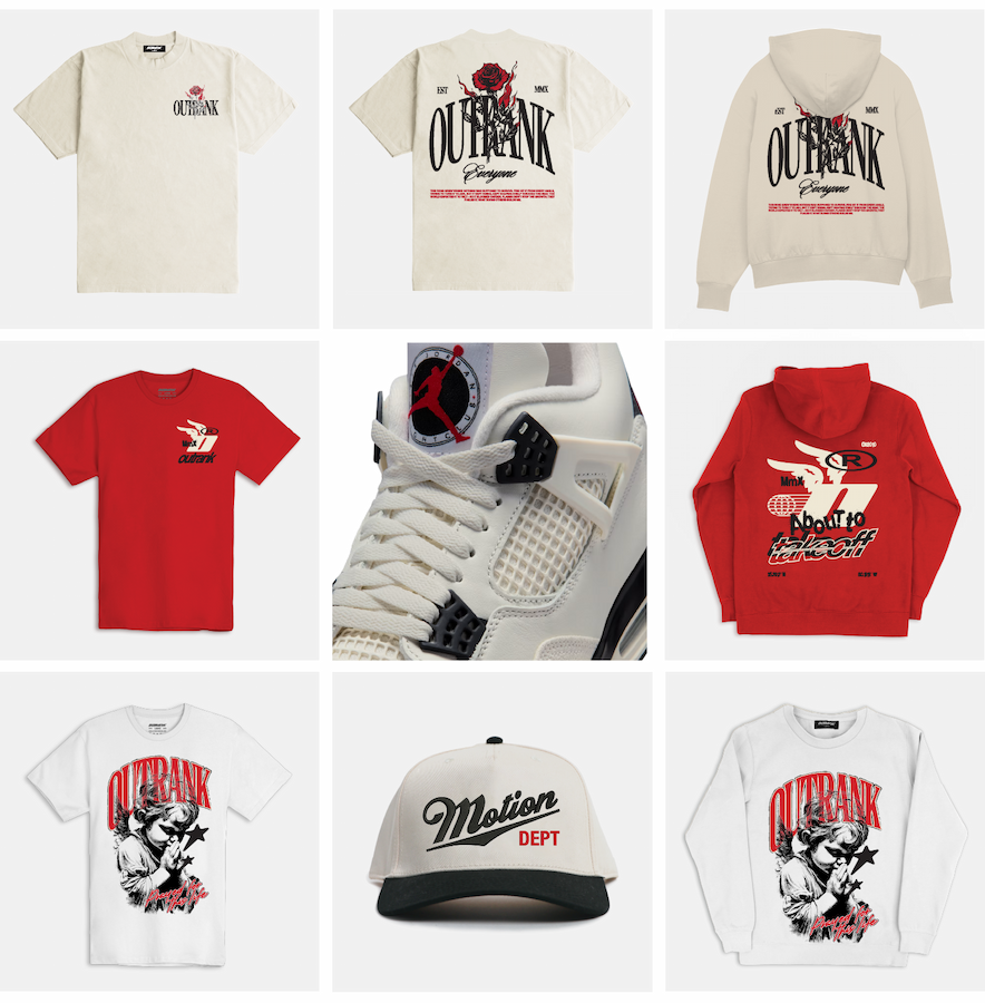 Outrank brand collection to match Air Jordan 1 Low OG 