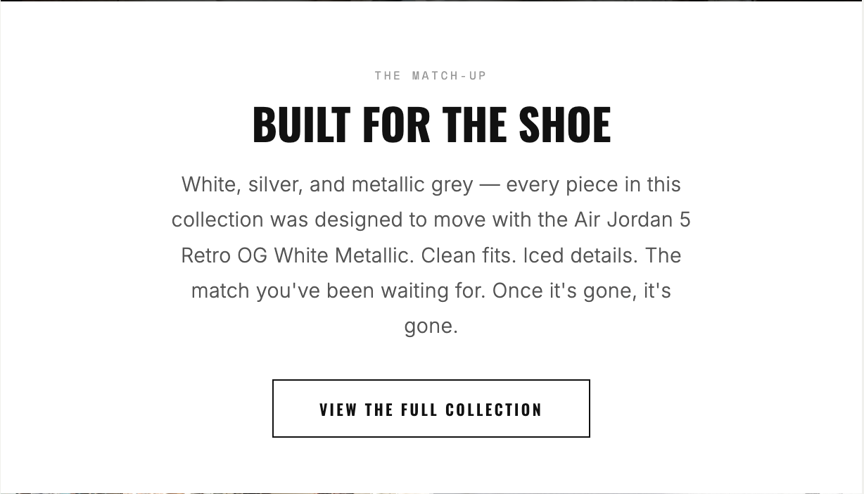 Outrank Brand Collection to match AJ5 White Metallic
