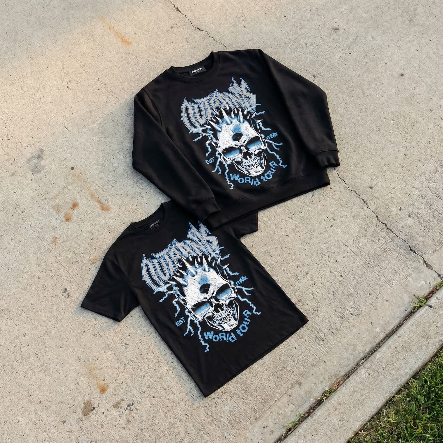 Outrank brand collection to match Air Jordan 14 Black & University Blue