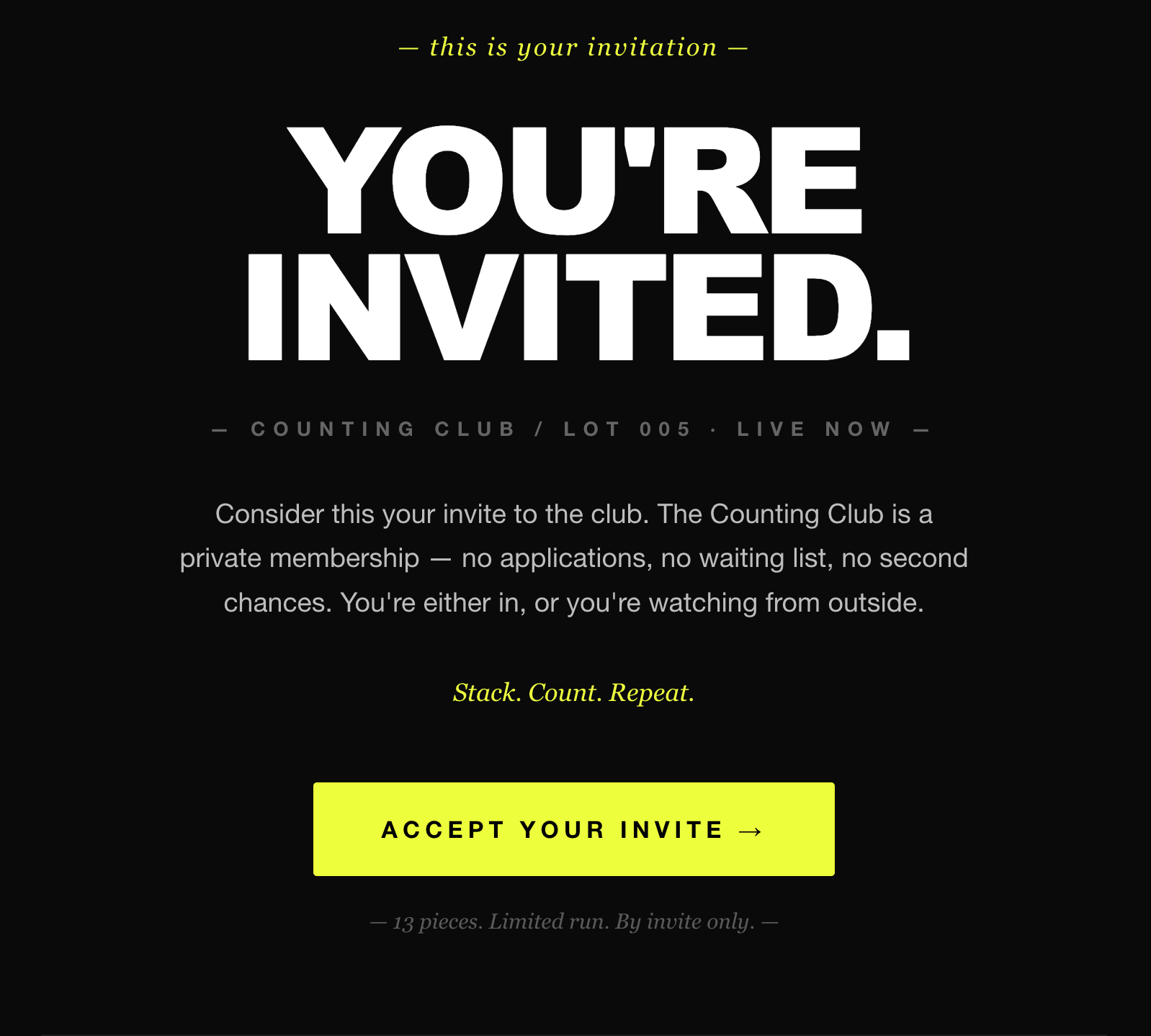 Outrank Brand Counting Club Lot.005