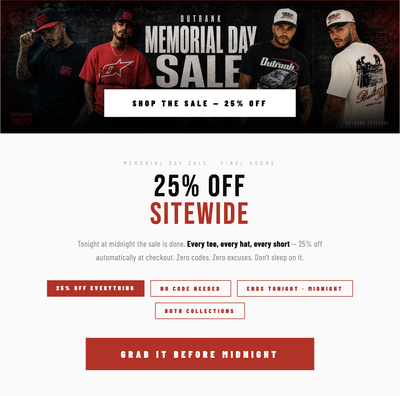 Outrank Brand 25%OFF SITEWIDE