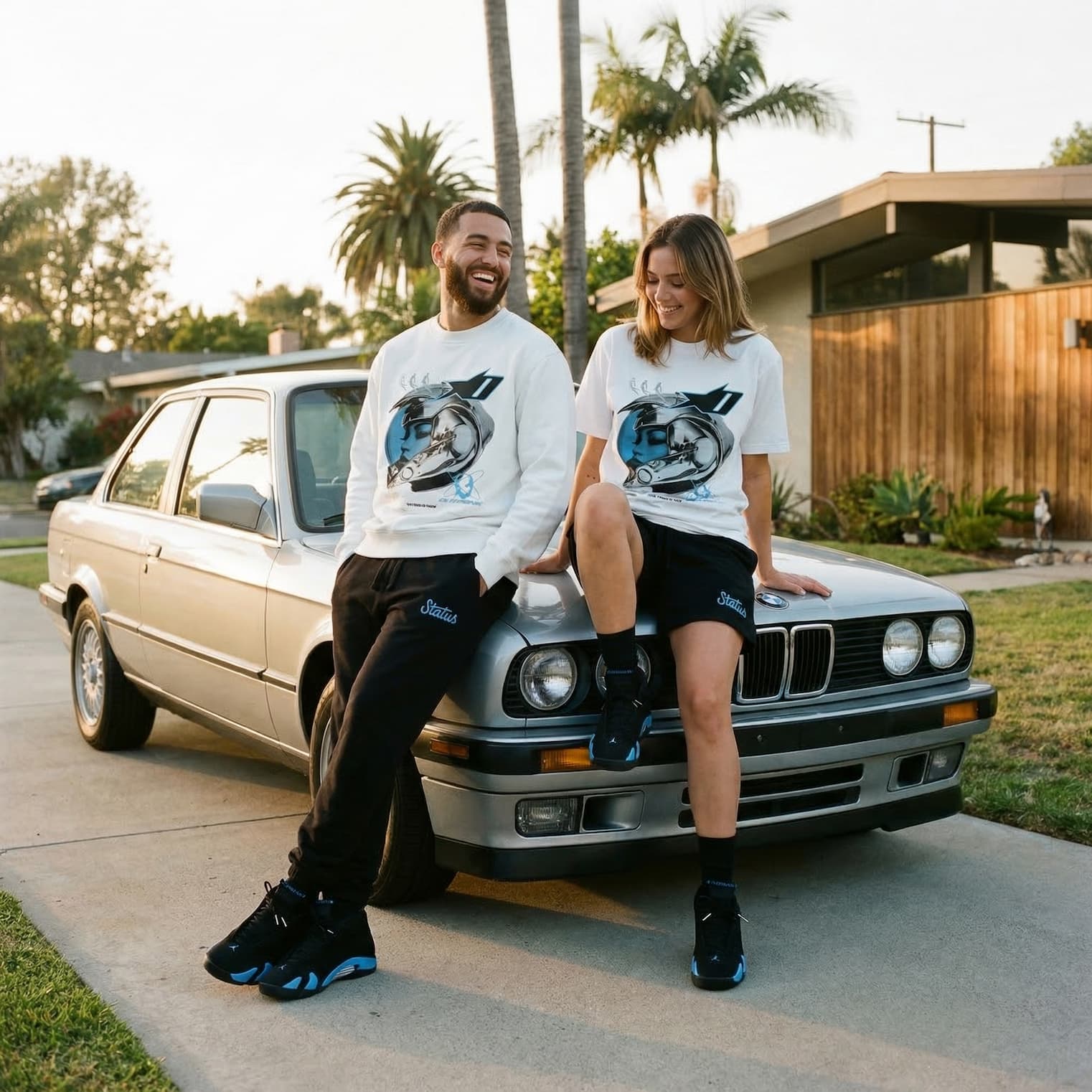 Outrank brand collection to match Air Jordan 14 Black & University Blue