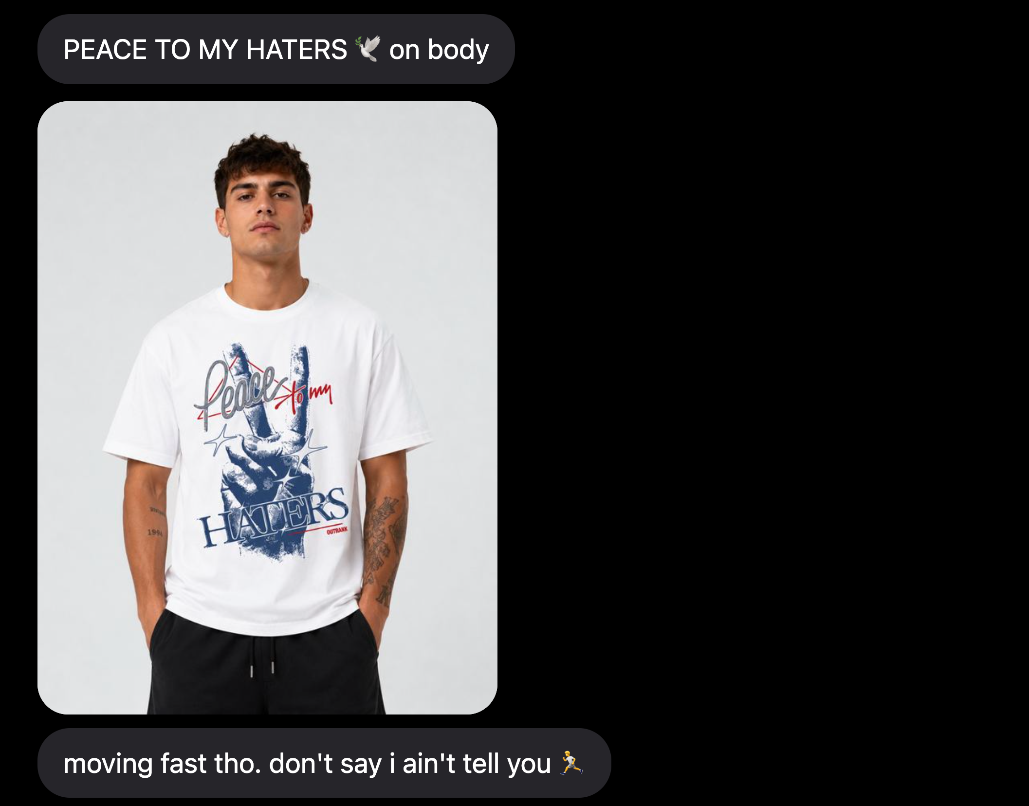 Outrank Brand Peace To My Haters T-Shirt