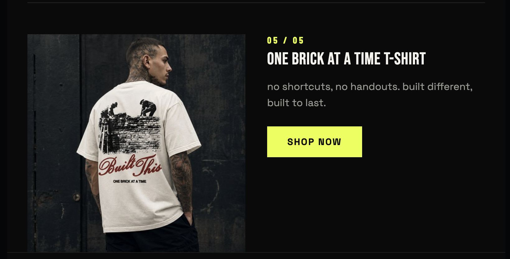Outrank Brand ONE BRICK AT A TIME T-SHIRT