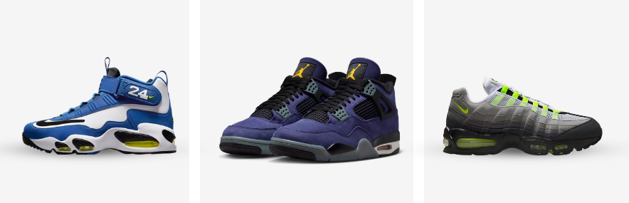 Air Griffey Max 1 / AJ4 Lakers / Air Max 95 