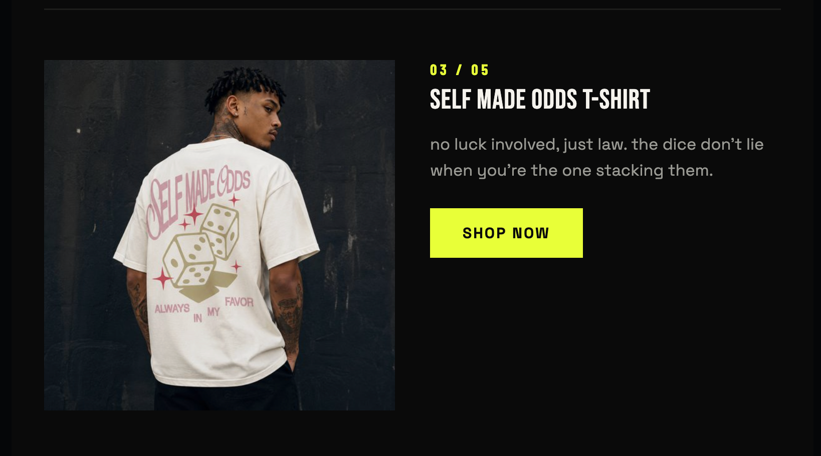 Outrank Brand SELF MADE ODDS T-SHIRT