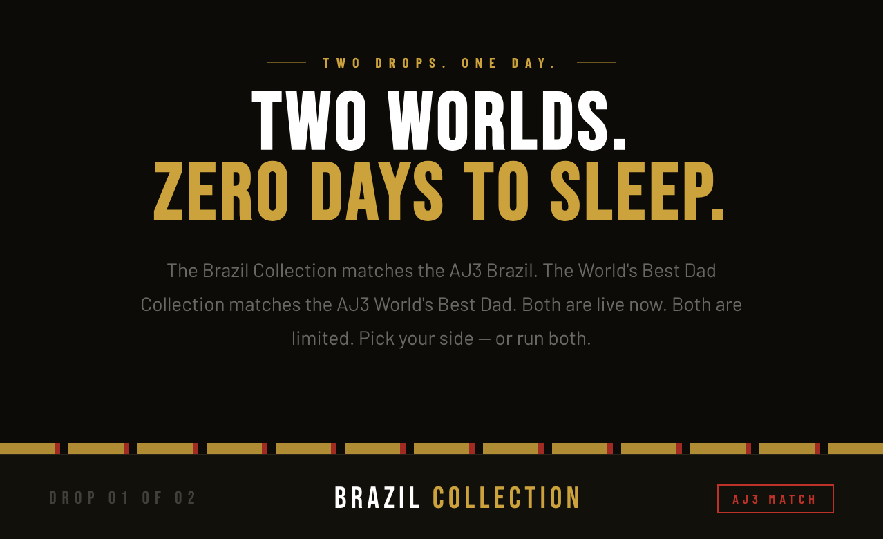 Outrank Brand Collection to match AJ3 BRAZIL & AJ3 WORLD'S BEST DAD