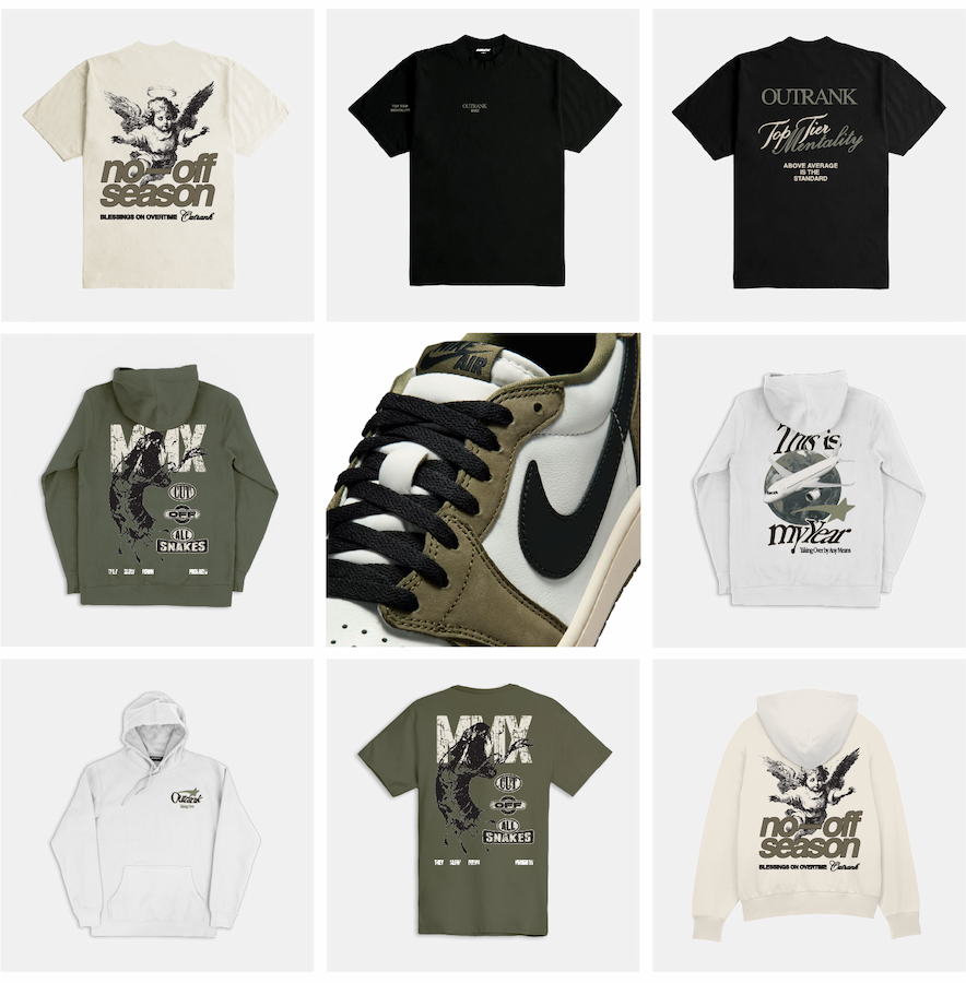 Outrank brand collection to match Air Jordan 1 Low OG 