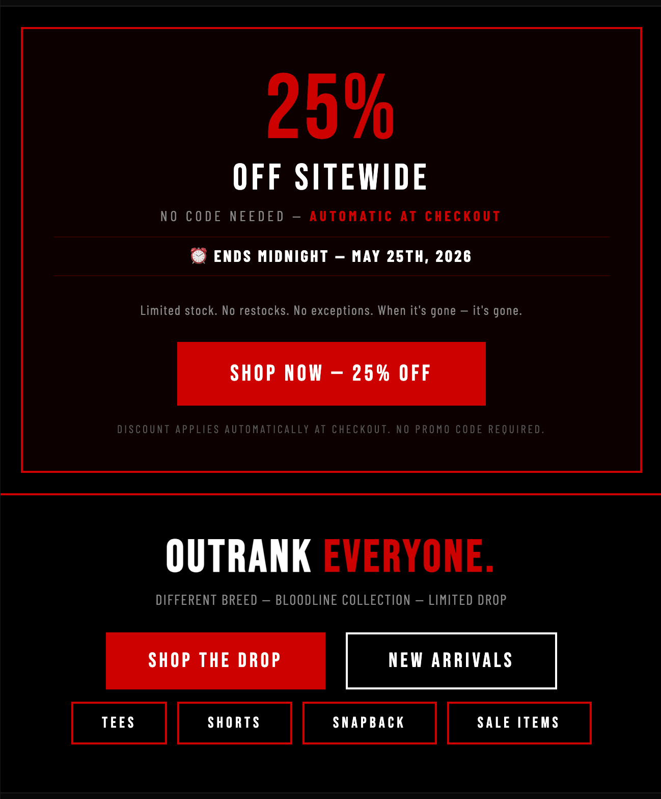 Outrank Brand BLOODLINE COLLECTION