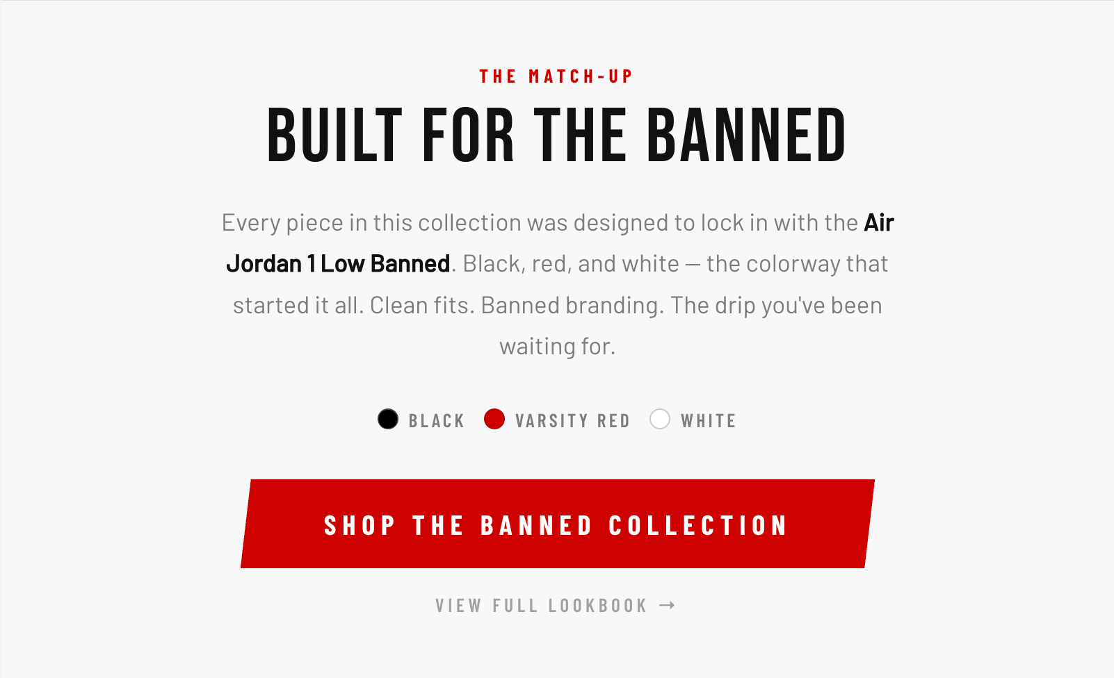 Outrank Brand Collection to match AJ1 BANNED