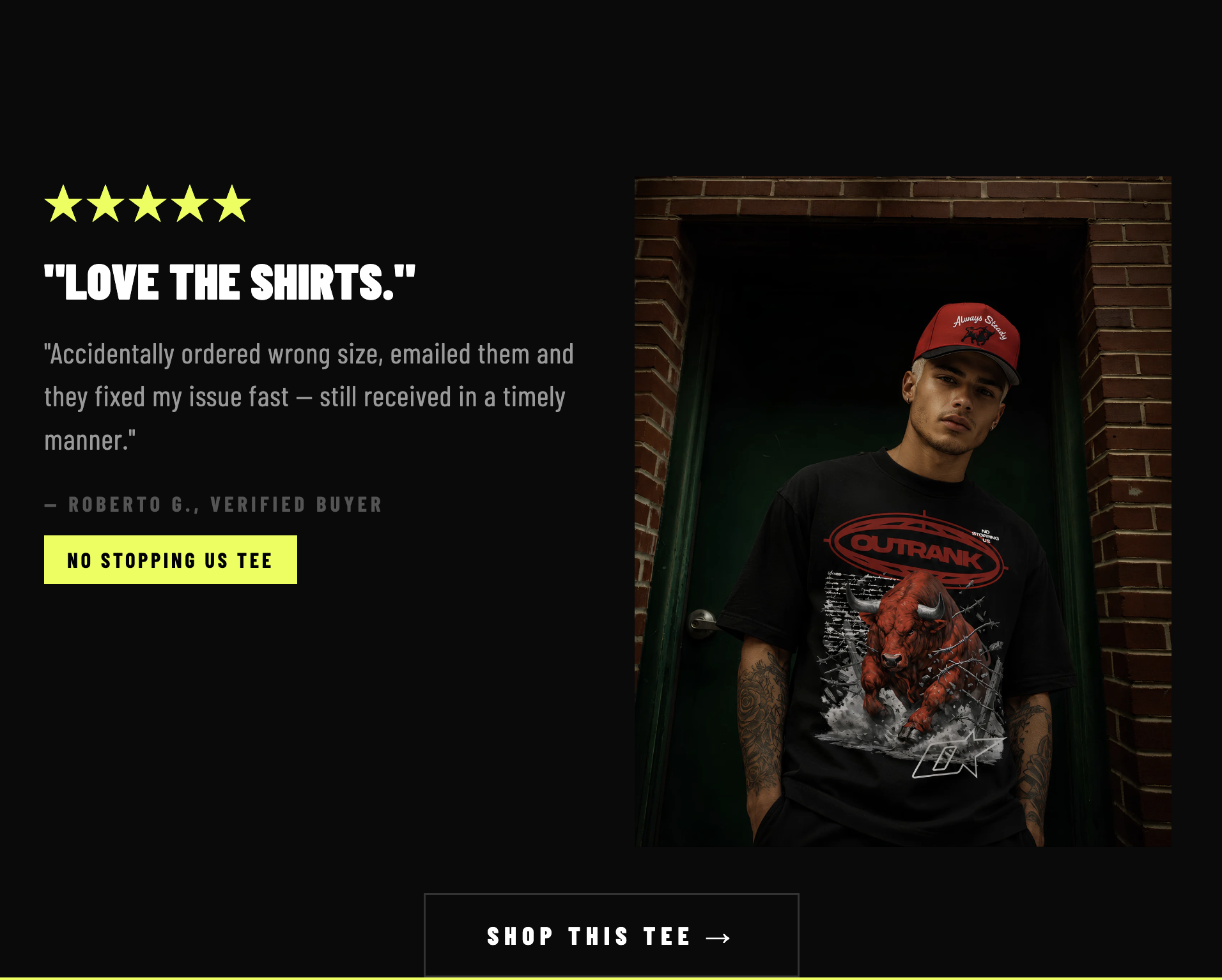 Outrank Brand - NO STOPPING US ULTRA HEAVYWEIGHT T-SHIRT