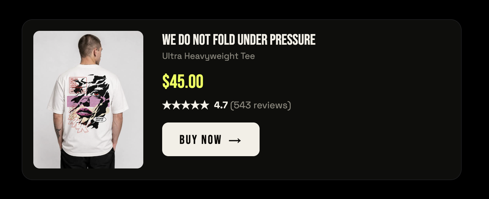 Outrank Brand WE DO NOT FOLD UNDER PRESSURE ULTRA HEAVYWEIGHT T-SHIRT