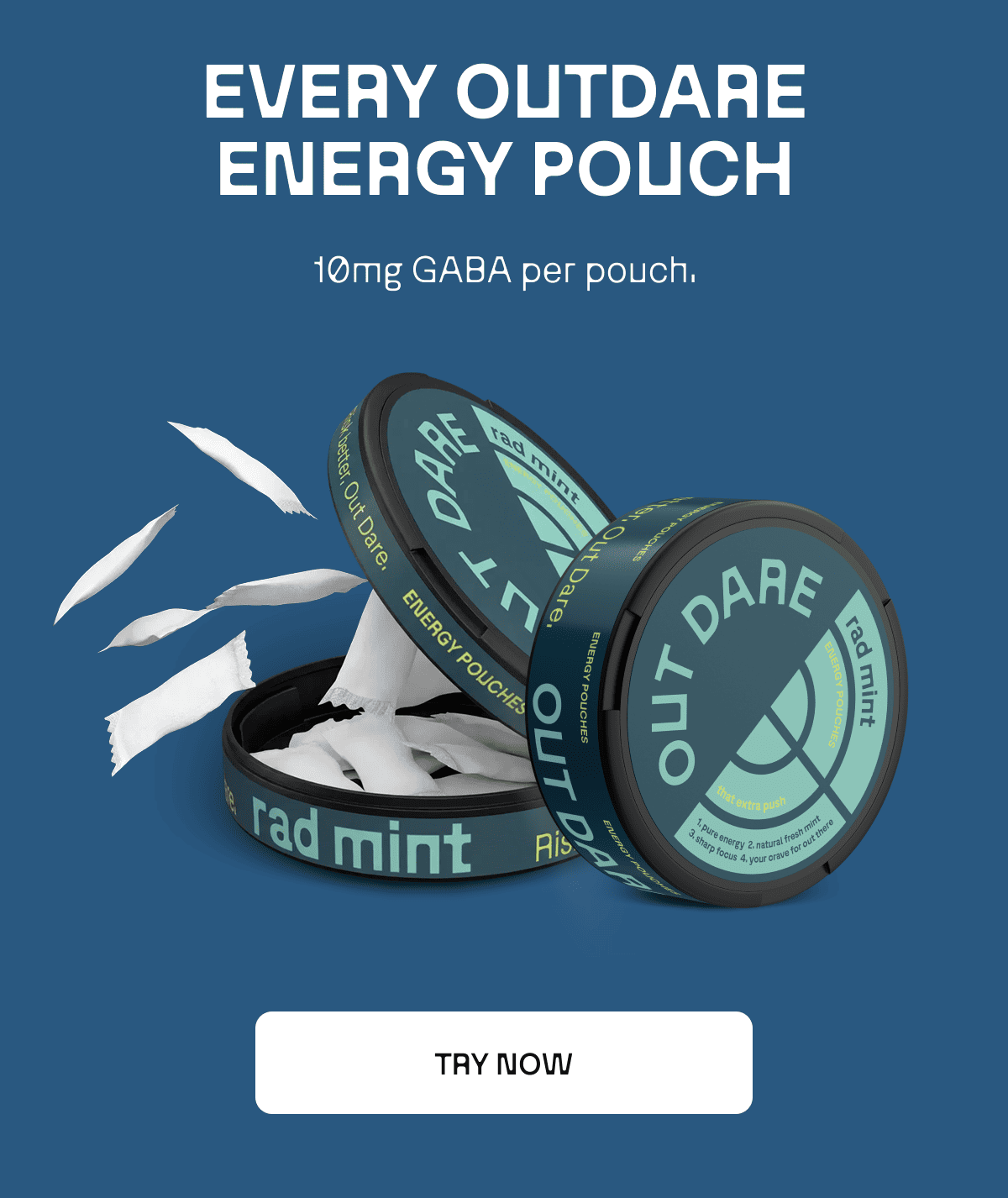 Every Outdare Energy Pouch contains 10mg GABA