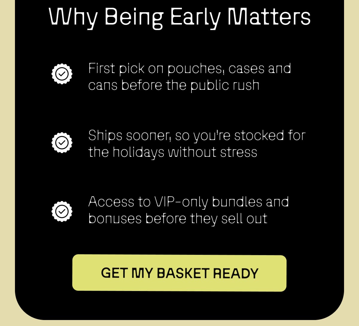 Why being early matters