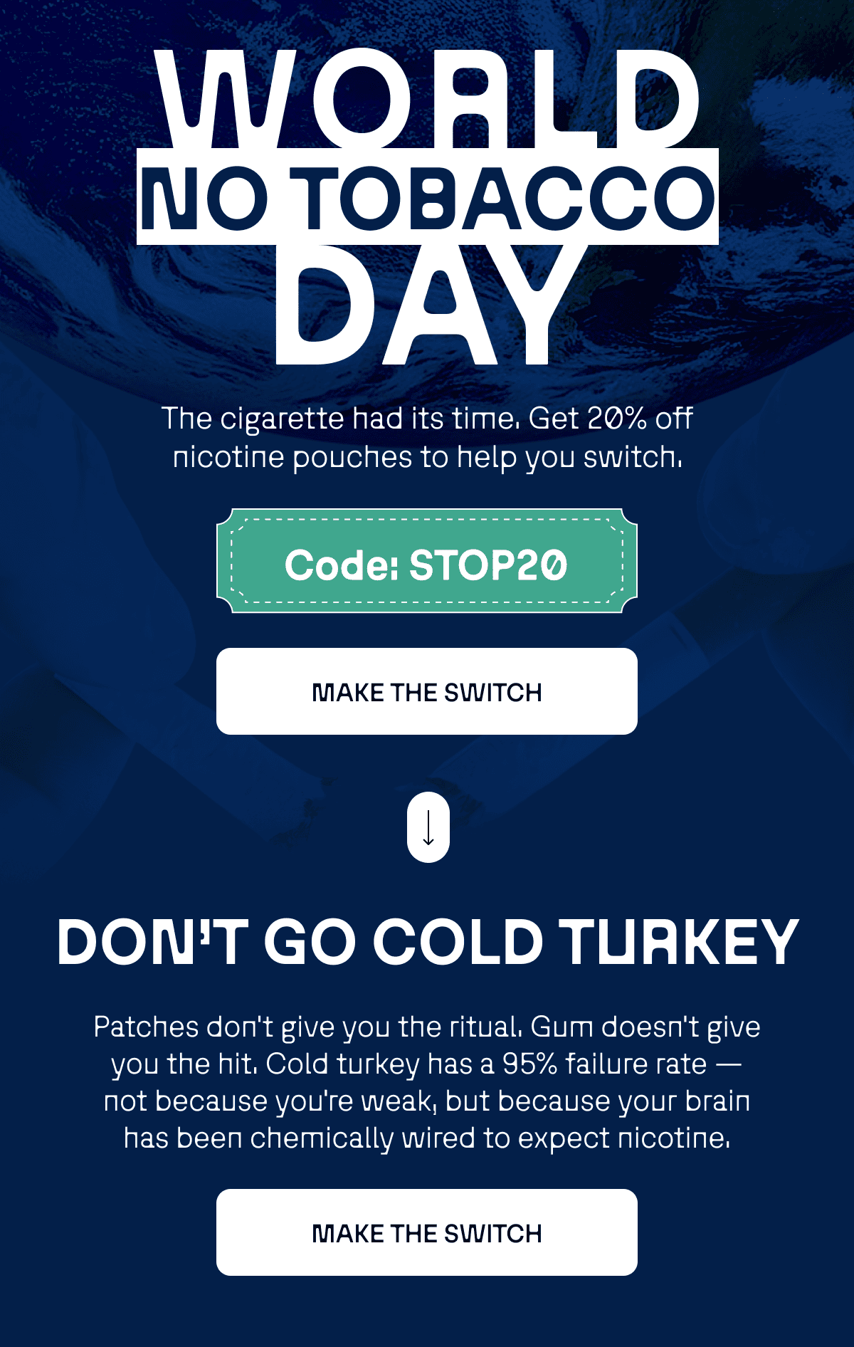 World no tobacco day - use code: STOP20