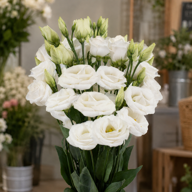 White lisianthus