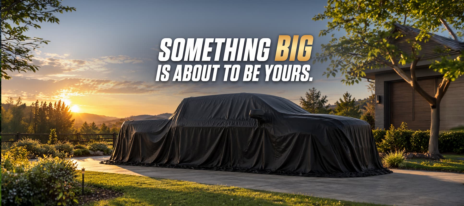 A covered prize with the message Something big is about to be yours