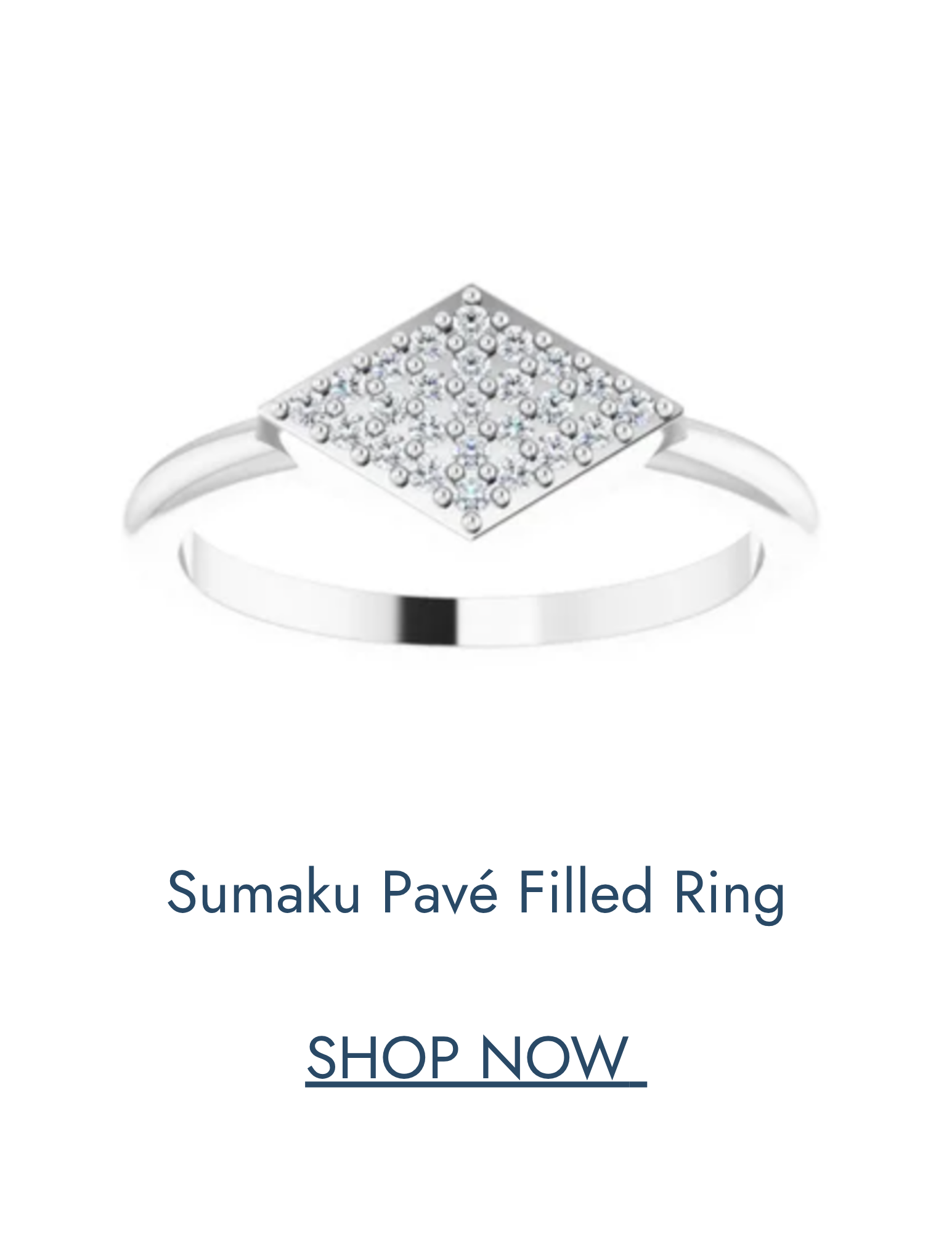 White gold diamond shape ring 