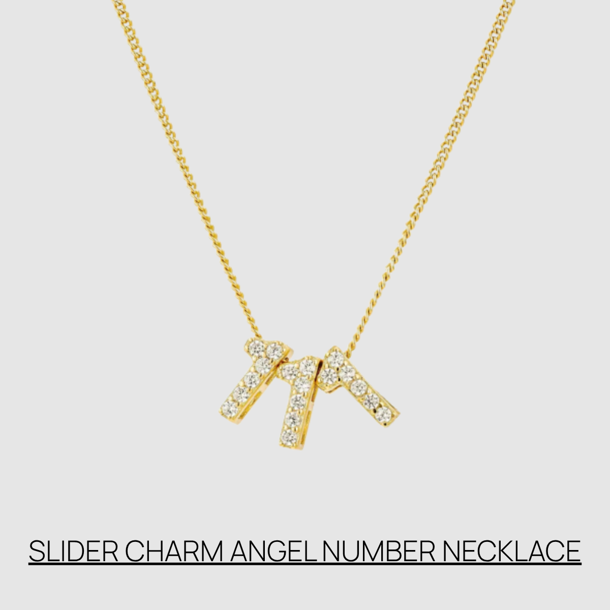 Slider Charm Angel Number Necklace