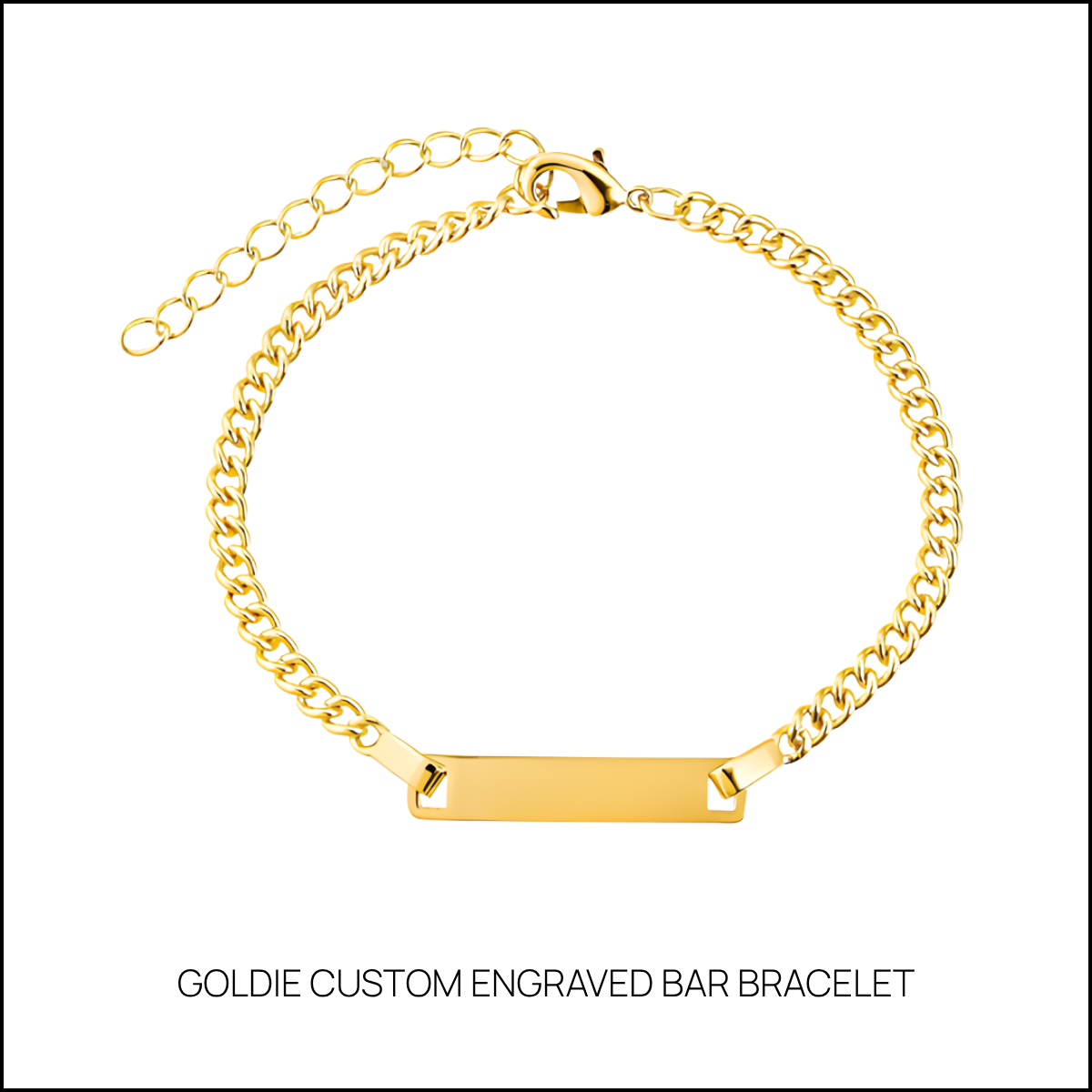 Goldie Custom Engraved Bar Bracelet