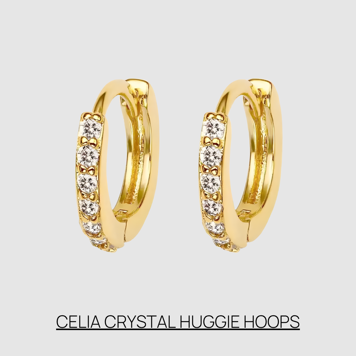 Celia Crystal Huggie Hoops