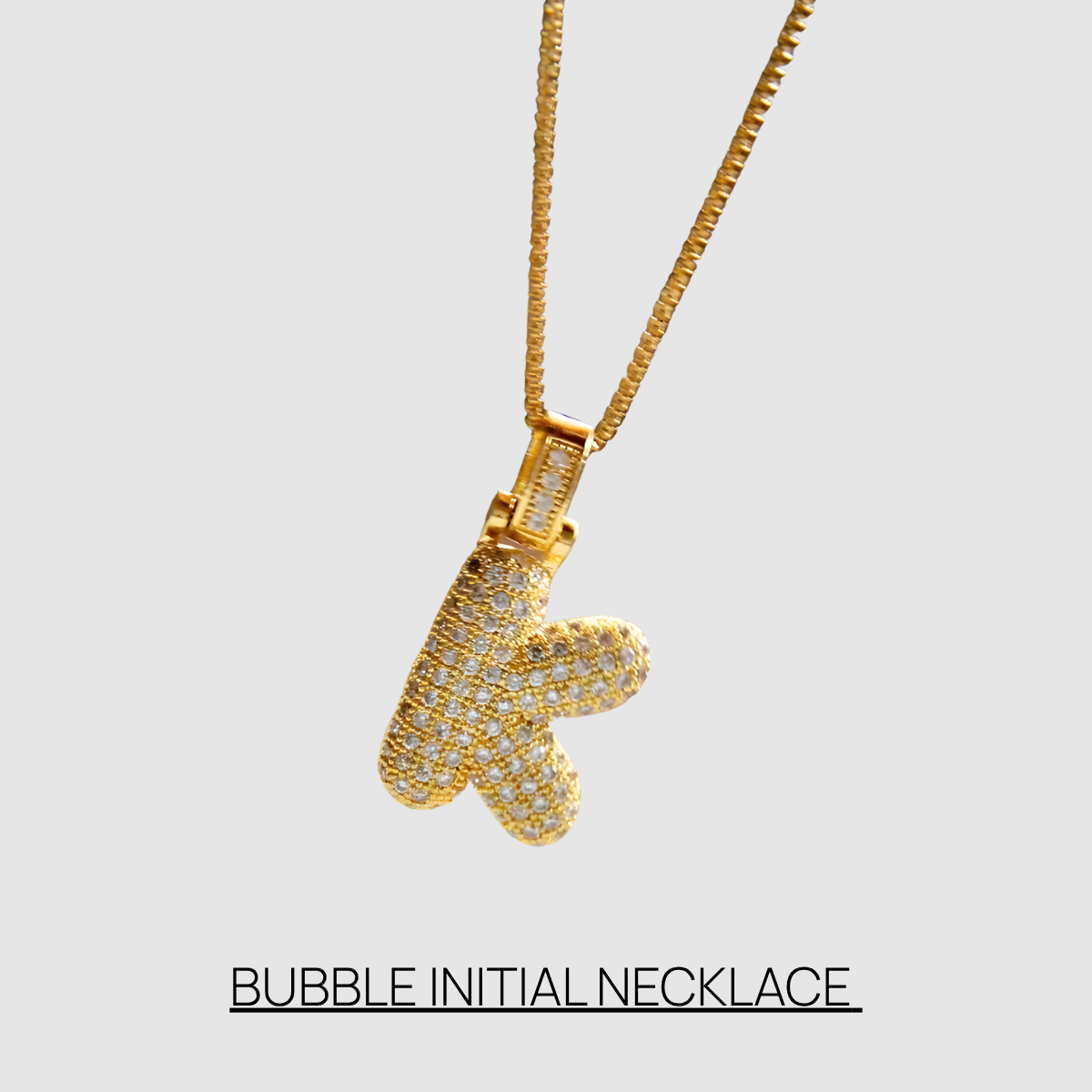 Bubble Initial Necklace - Box Chain