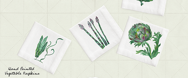 Hand Painted Vegetable Napkins