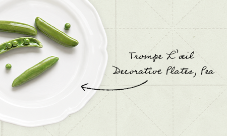 Trompe L’œil Décorative Plate, Pea