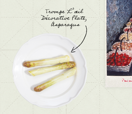 Trompe L’œil Décorative Plate, Asparagus