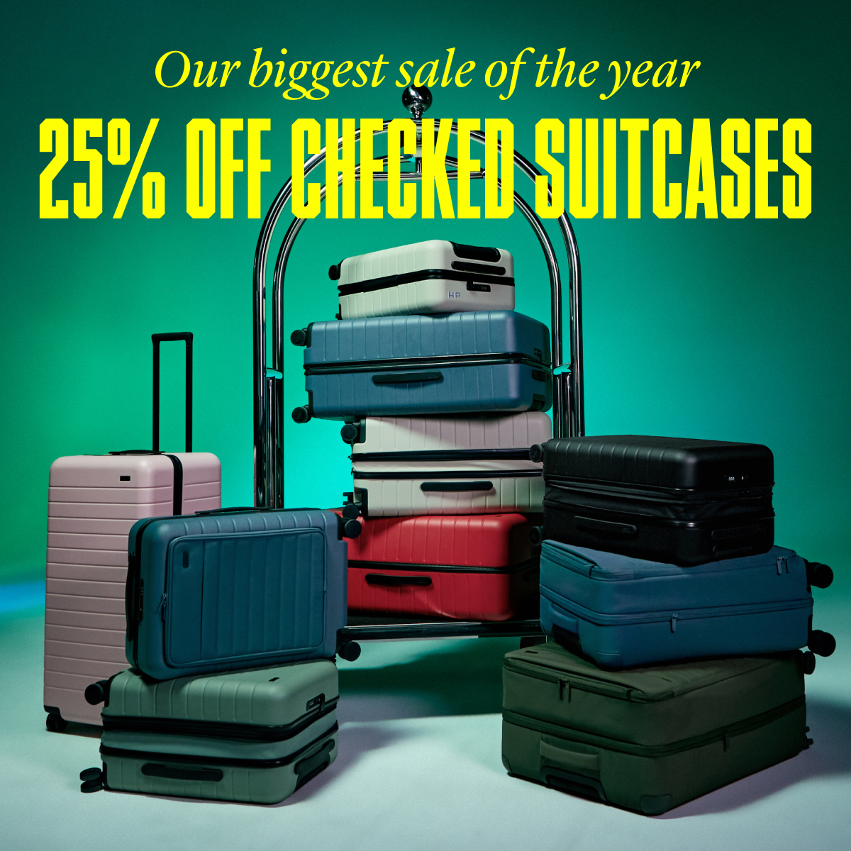 Our biggest sale of the year | 25% off checked suitcases