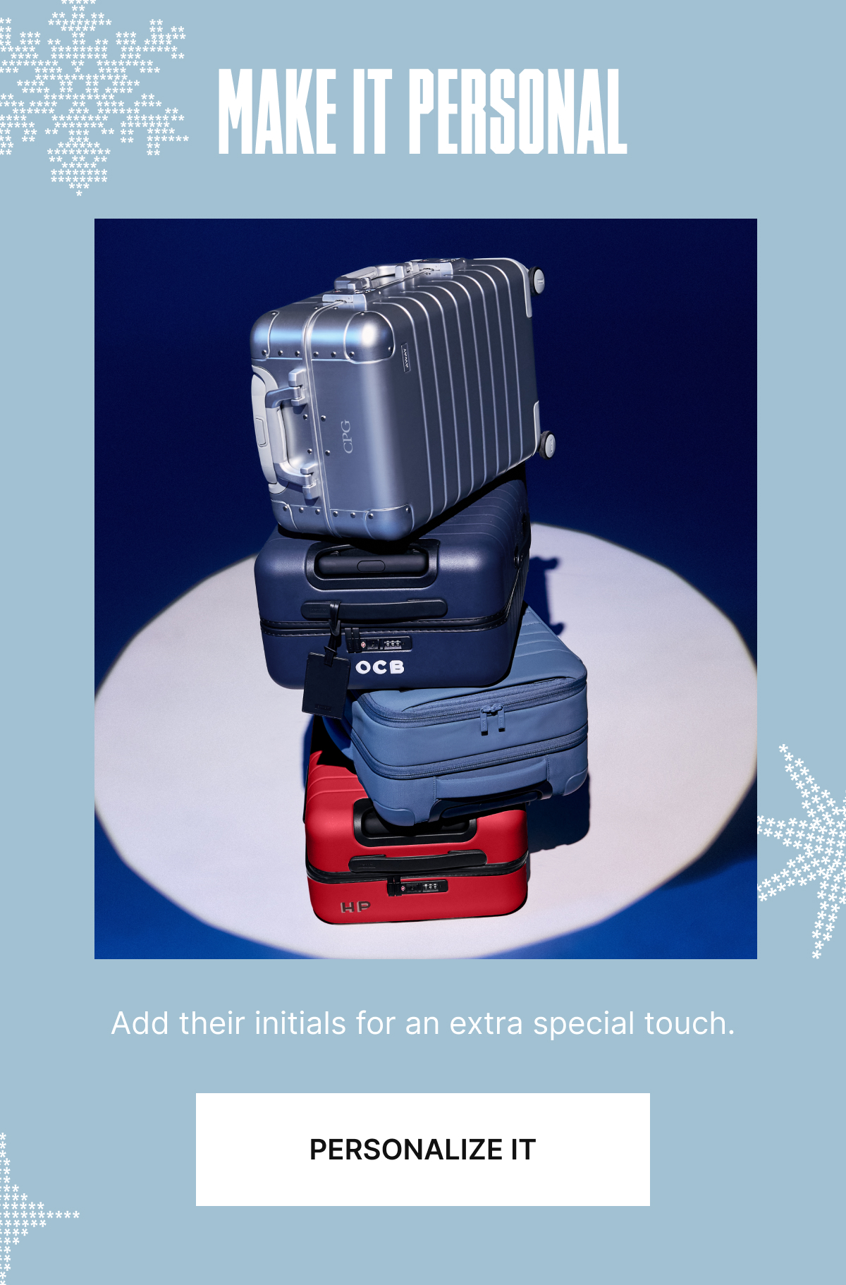 MAKE IT PERSONAL: Add their initials for an extra special touch.