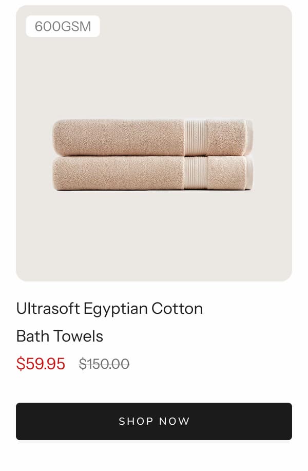 Ultrasoft Egyptian Cotton  Bath Towels