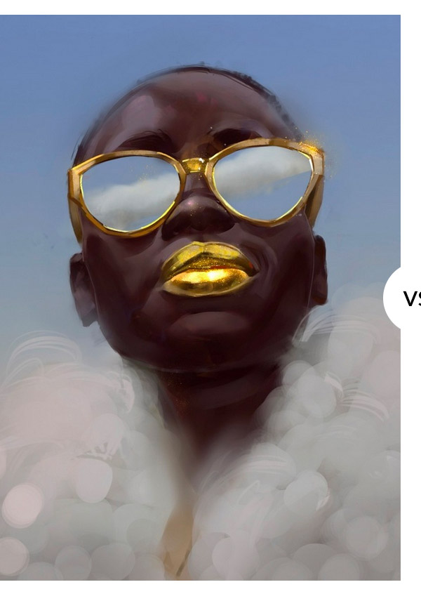 Glam art can be colorful or more neutral, as long as there is always a bit of sparkle