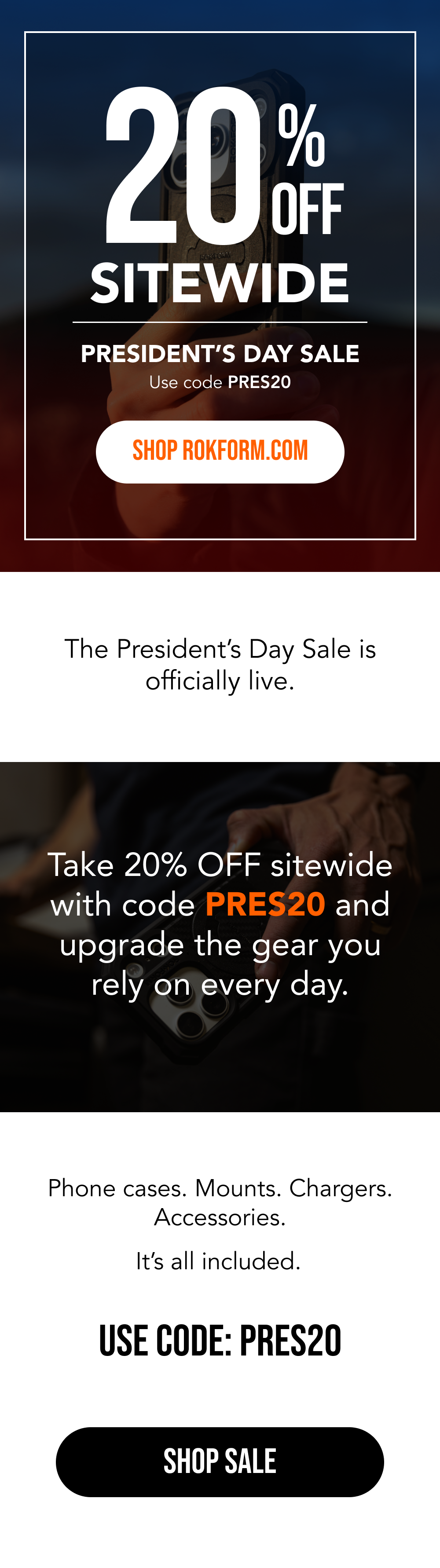President's Day Sale. Use Code: PRES20