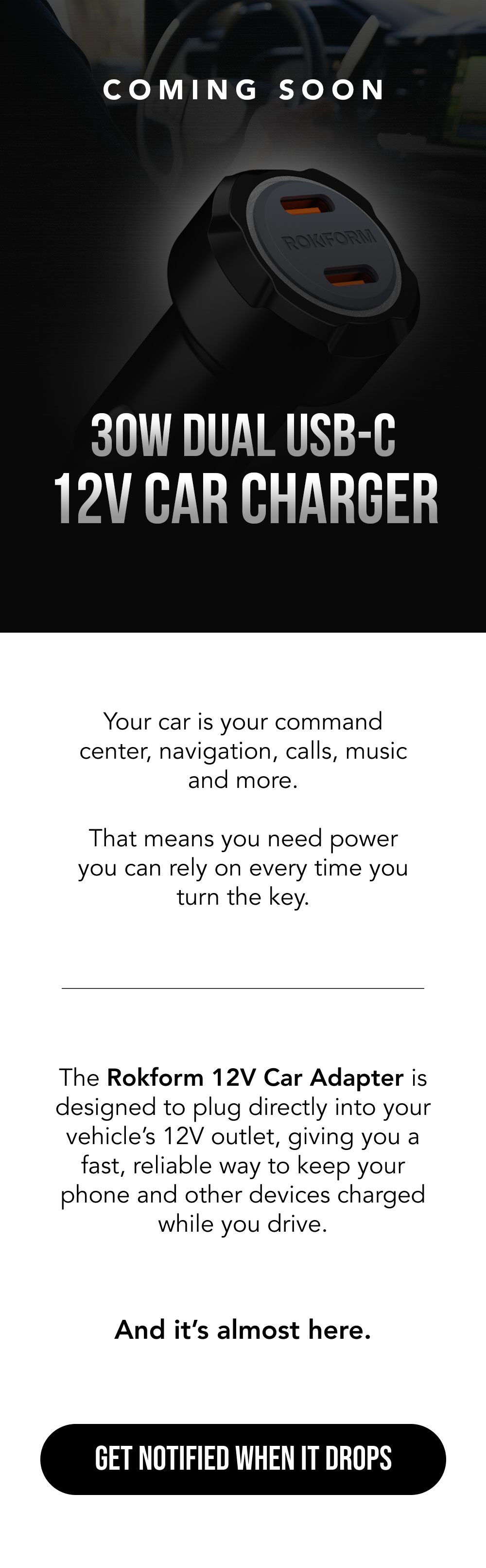 Coming Soon: 30W Dual USB-C 12V Car Charger