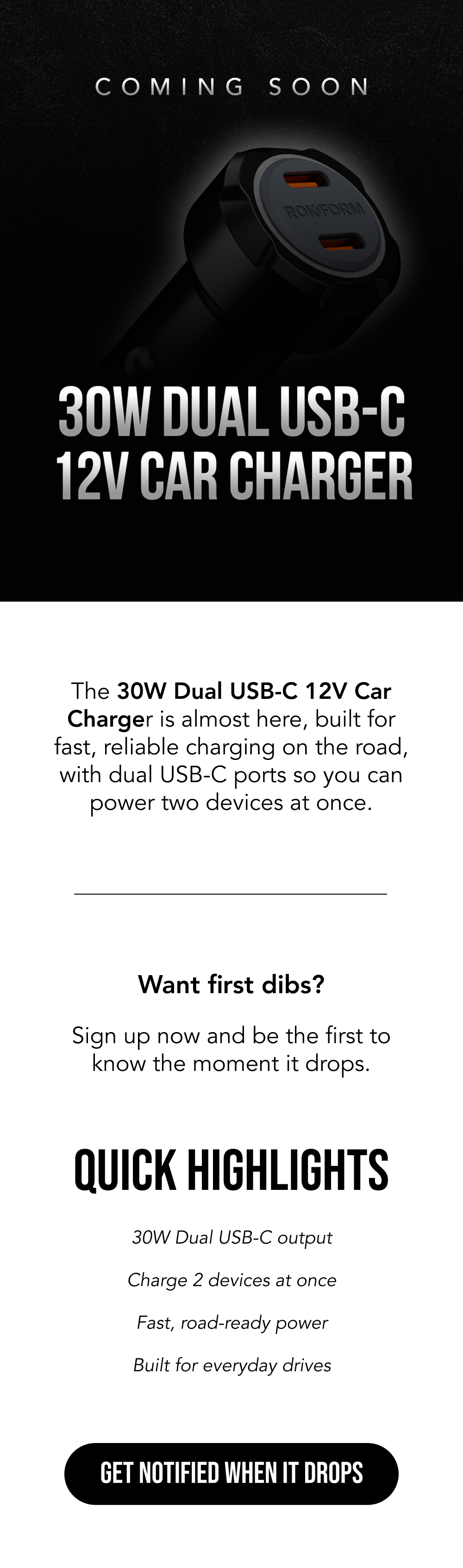 302 Dual USB-C 12V Car Charger