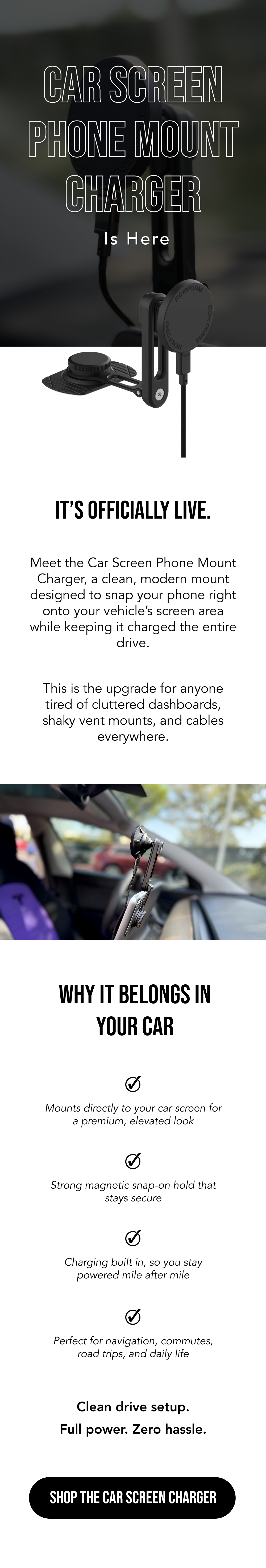 Car Screen Phone Mount Charger