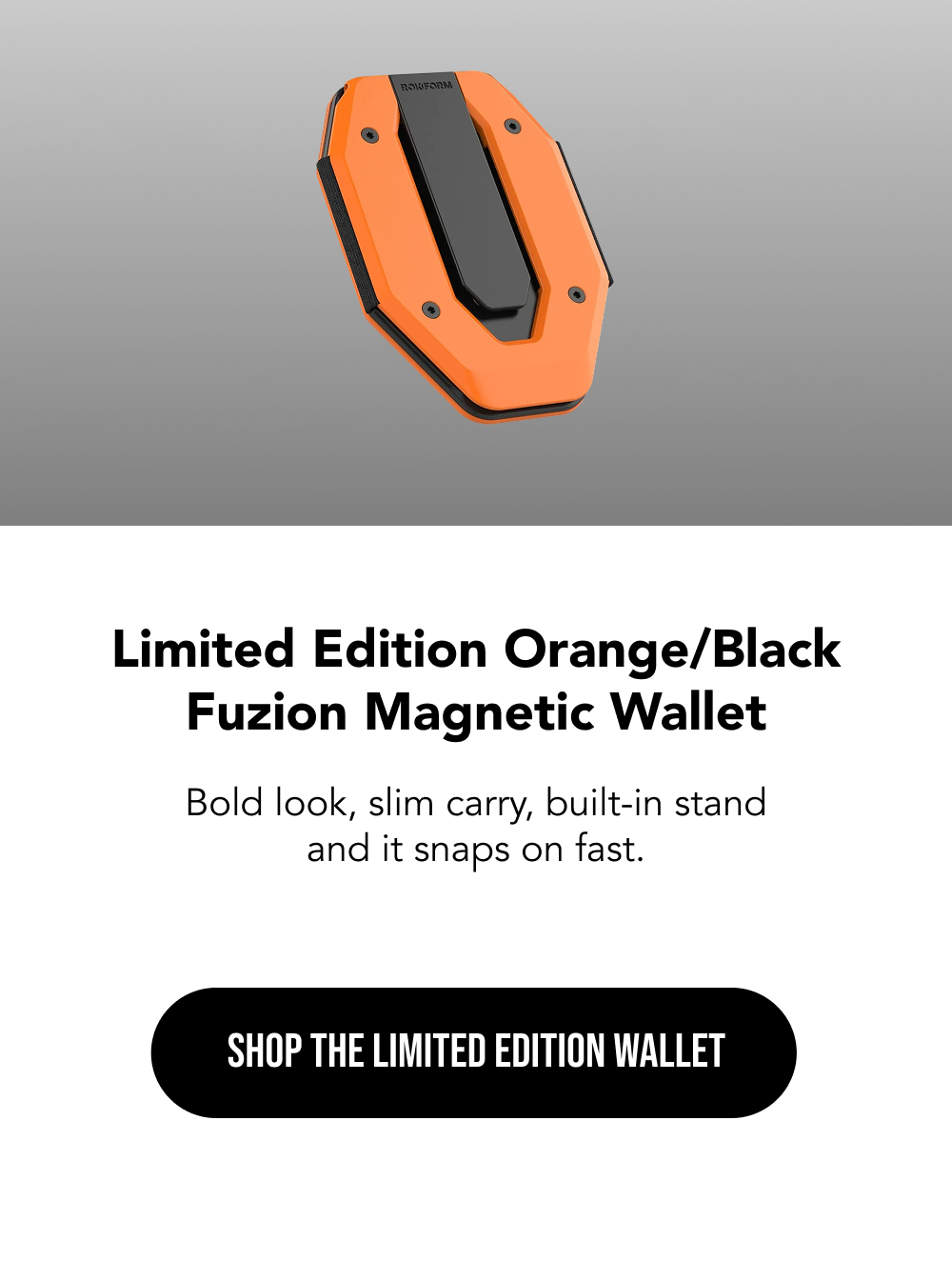 Limited Edition Orange/Black Fuzion Magnetic Wallet